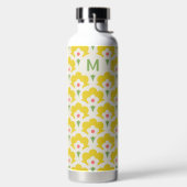 Retro Yellow Flower Garden Pattern Waterfles (Links)