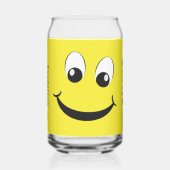 Retro Yellow Happy Face Avec Sourire Nom Monogramm (Recto)