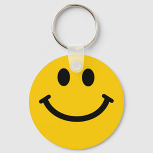 Retro Yellow Happy Face Sleutelhanger