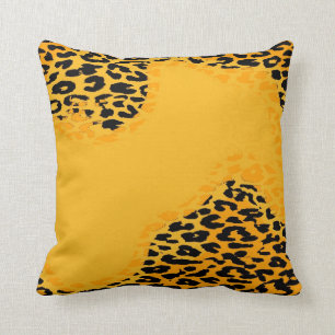 Retro Yellow leopard Print en modern design Kussen