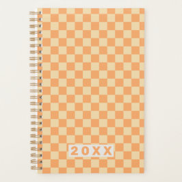 Retro Yellow Orange Checkerboard 2026 Planner