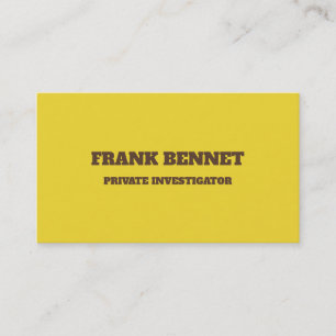 Retro Yellow Private Investigator Visitekaartje