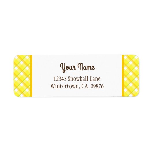 Retro Yellow Pset Editable Return Address Label (Voorkant)