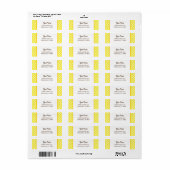 Retro Yellow Pset Editable Return Address Label (Full Sheet)