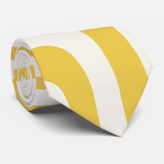 Retro Yellow Swirl Pattern Stropdas (Opgerold)