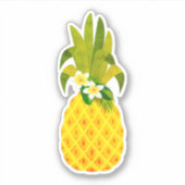 Retro Yellow Tropical Pineapple Sticker (Voorkant)