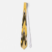 Retro Yellow, zwart zigzap Abstract art Deco 2 Stropdas (Voorkant)