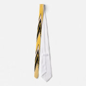 Retro Yellow, zwart zigzap Abstract art Deco 2 Stropdas (Achterkant)