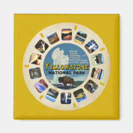 RETRO YELLOWSTONE NATIONAAL PARK SOUVENIR MAGNEET