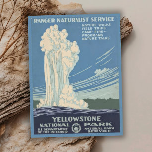  Retro Yellowstone National Park Reizen Briefkaart