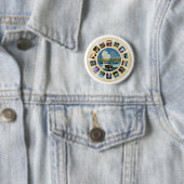 Retro  Yellowstone National Park Souvenir Ronde Button 5,7 Cm (In situ)