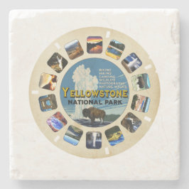 Retro Yellowstone National Park Souvenir Stenen Onderzetter