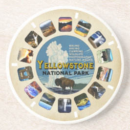 Retro Yellowstone National Park Souvenir Zandsteen Onderzetter