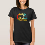 Retro Yellowstone National Park US Bison Buffalo V T-shirt (Voorkant)