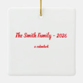 Retro Yeti Christmas Ornament, Personalized Family Keramisch Ornament (Achterkant)