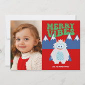 Retro Yeti Whimsical Christmas Feestdagenkaart (Voorkant)