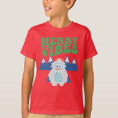 Retro Yeti Whimsical Kinder aangepaste kerst T-shirt (Voorkant)