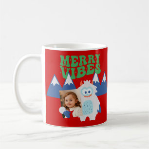 Retro Yeti Whimsical Kinder Kerst Koffiemok