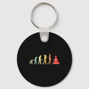 Retro Yoga Evolutie Cadeau voor Yogis en Yoga Lief Sleutelhanger