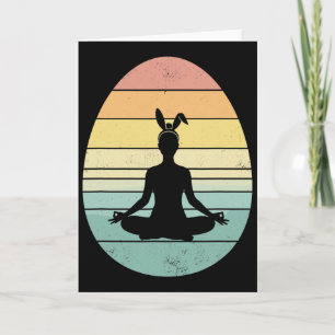 Retro Yoga Paasei Paasdag Meditatie Dames Kaart