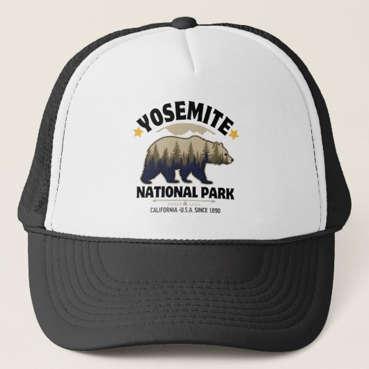 Retro Yosemite Bear Forest Trucker Trucker Pet (Voorkant)