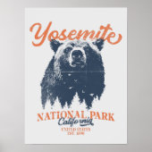 Retro Yosemite National Park California Black Beer Poster (Voorkant)