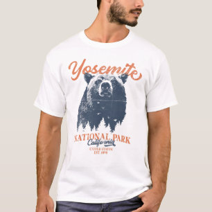 Retro Yosemite National Park California Black Beer T-shirt