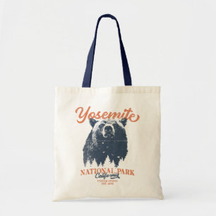 Retro Yosemite National Park California Black Beer Tote Bag