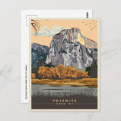 retro Yosemite National Park Half Dome Californië Briefkaart (Voorkant / Achterkant)