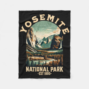 Retro Yosemite National Park Usa Vintage Wandelen Fleece Deken