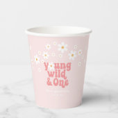 Retro Young Wild One daisy boho 1e verjaardag Papieren Bekers (Voorkant)