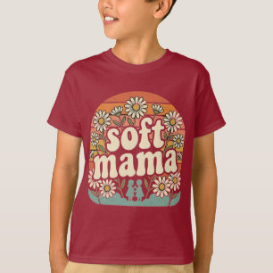 Retro Zachte Mama Vintage Groovy Zonsondergang Mad T-shirt