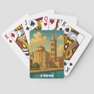 Retro  Zadar Kroatië Reizen Pokerkaarten