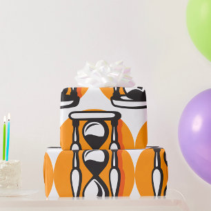 Retro zandloper minimalistische tijd cadeaupapier