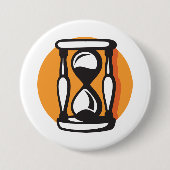 Retro zandloper minimalistische tijd ronde button 7,6 cm (Voorkant)
