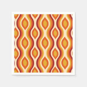 Retro zandloper Ogee in oranje, geel en rood Servet