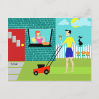 Retro Zaterdagochtend Briefkaart