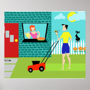 Retro Zaterdagochtend Poster