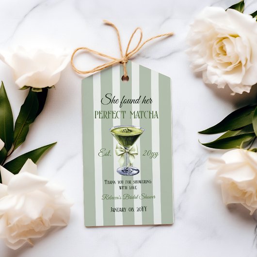 Retro Ze vond haar perfecte Matcha Bruidsmeisjesfe Cadeaulabel