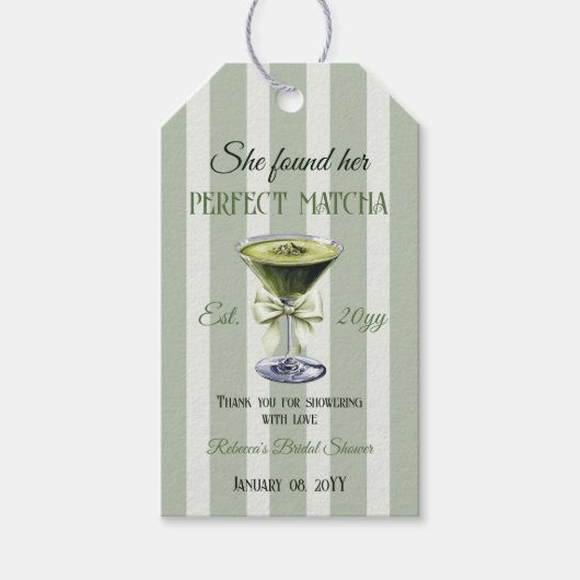 Retro Ze vond haar perfecte matcha Vrijgezellenfee Cadeaulabel (Voorkant)