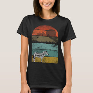Retro Zebra en schattig dier 4 T-shirt