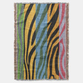 Retro Zebra huid printpatroon Burlap Rustige #2 Deken (Voorkant Verticaal)