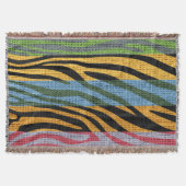 Retro Zebra huid printpatroon Burlap Rustige #2 Deken (Voorkant)