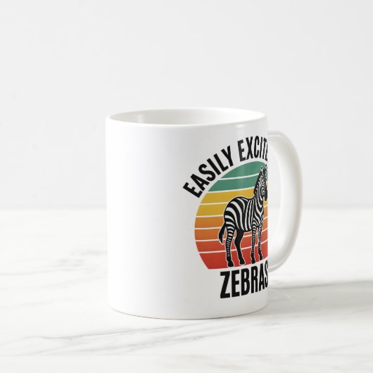 Retro Zebra Sunset with Fun Wild Spirit Koffiemok (Voorkant rechts)