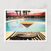 Retro  Zebra thema Poolside Palm Springs Briefkaart (Voorkant)