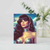 Retro Zeemeermin Pin-up Briefkaart (Staand voorkant)