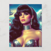 Retro Zeemeermin Pin-up Briefkaart (Voorkant)