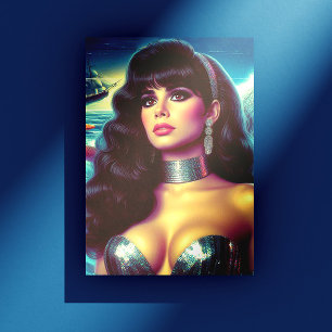 Retro Zeemeermin Pin-up Briefkaart
