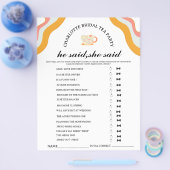 Retro zei dat ze zei dat Bridal Tea Party Game Flyer (Enkel)