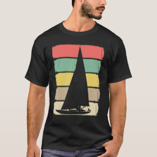 Retro zeilboot schipper schip catamaran jacht zeil t-shirt